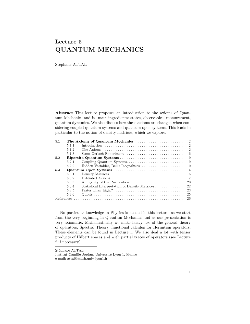 Quantum Mechanics