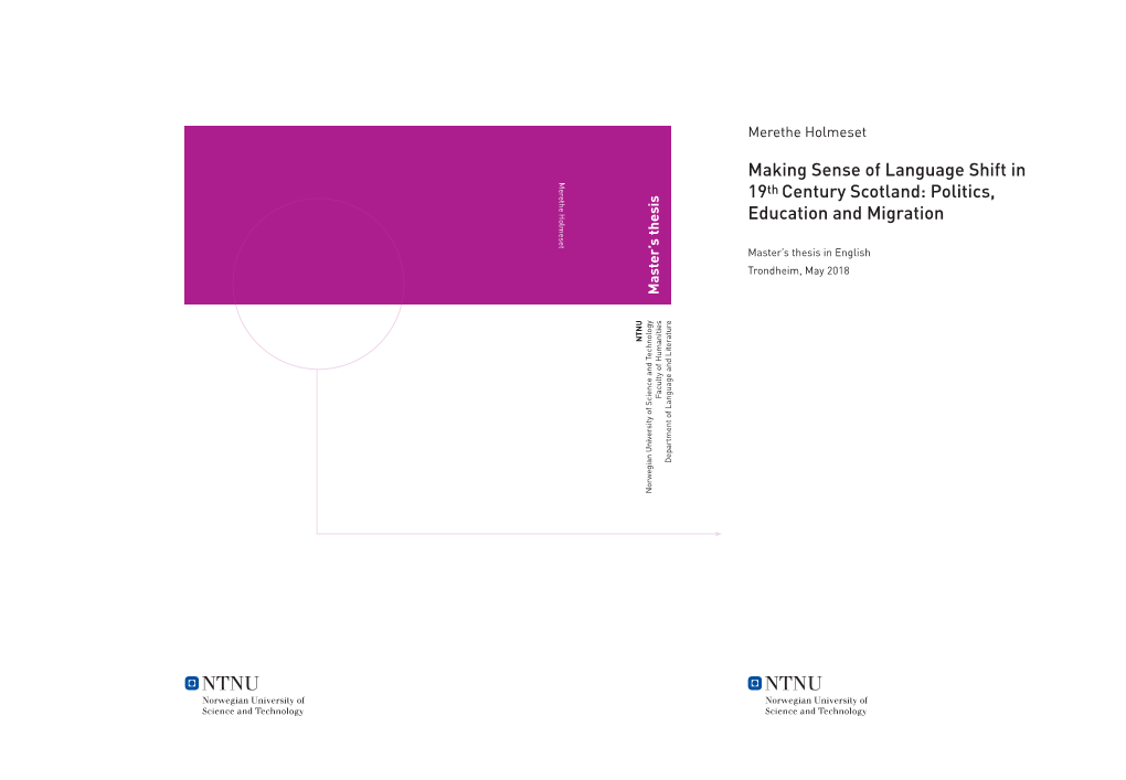 Making Sense of Language Shift in 19Th Century Scotland: Politics, Education and Migration