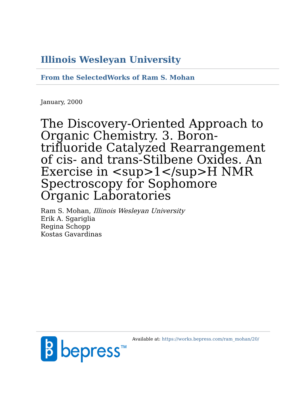 The Discovery-Oriented Approach to Organic Chemistry