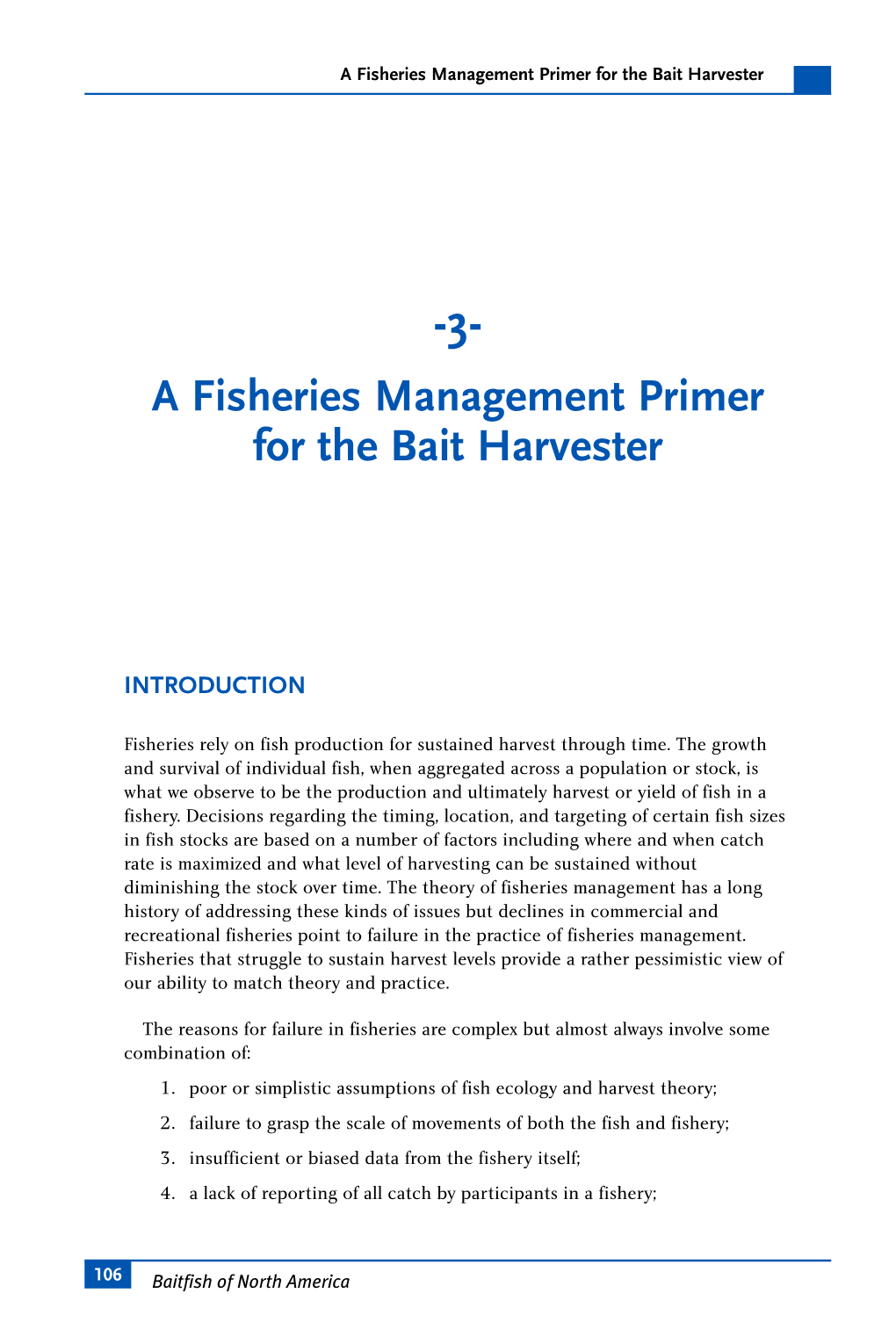 A Fisheries Management Primer for the Bait Harvester