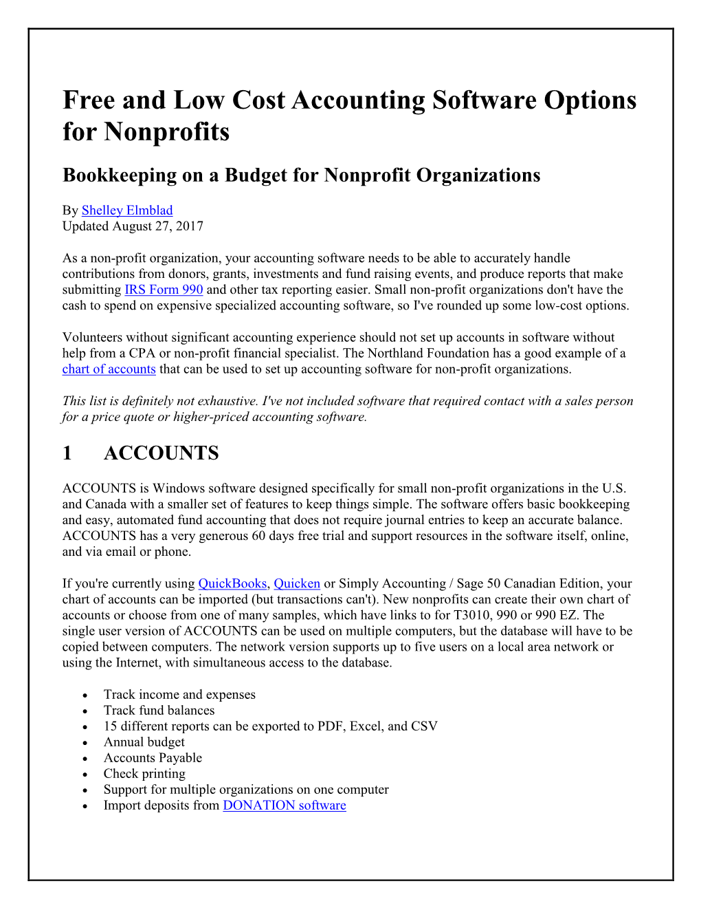 Free and Low Cost Accounting Software Options for Nonprofits Bookkeeping on a Budget for Nonprofit Organizations