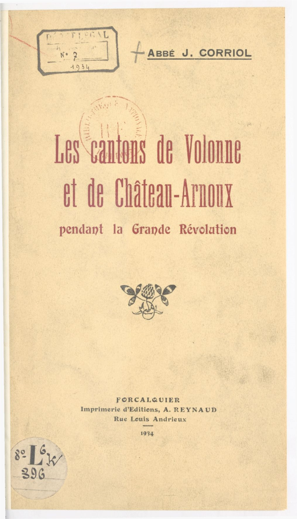 Les Cantons De Volonne Et De Château-Arnoux Pendant La Grande