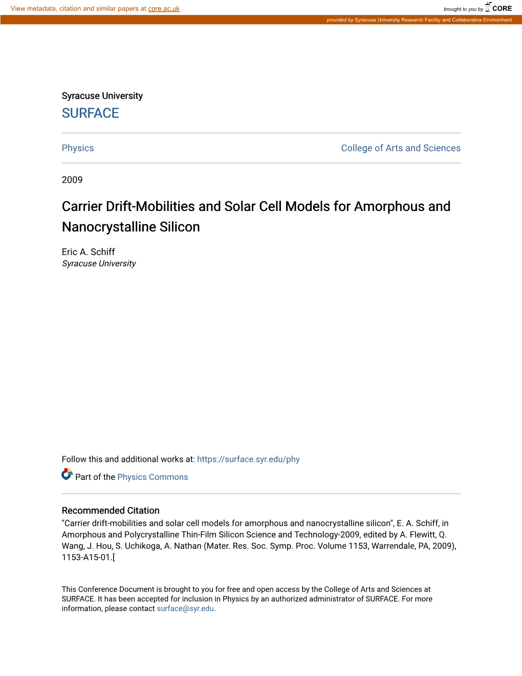 Carrier Drift-Mobilities and Solar Cell Models for Amorphous and Nanocrystalline Silicon