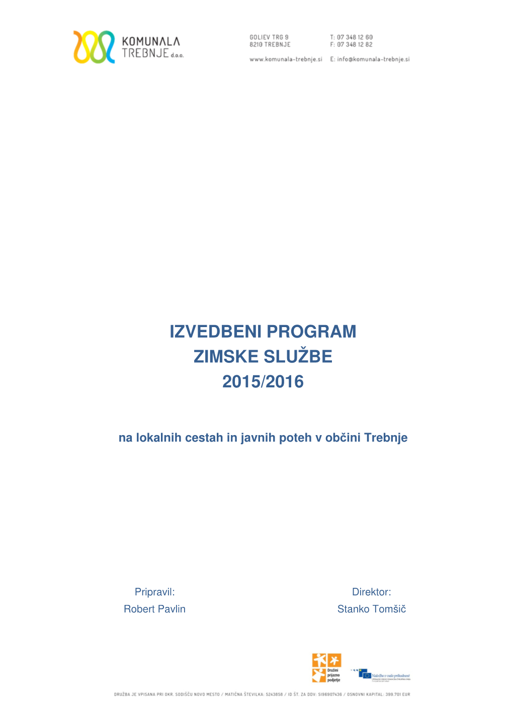 Izvedbeni Program Zimske Službe 2015/2016