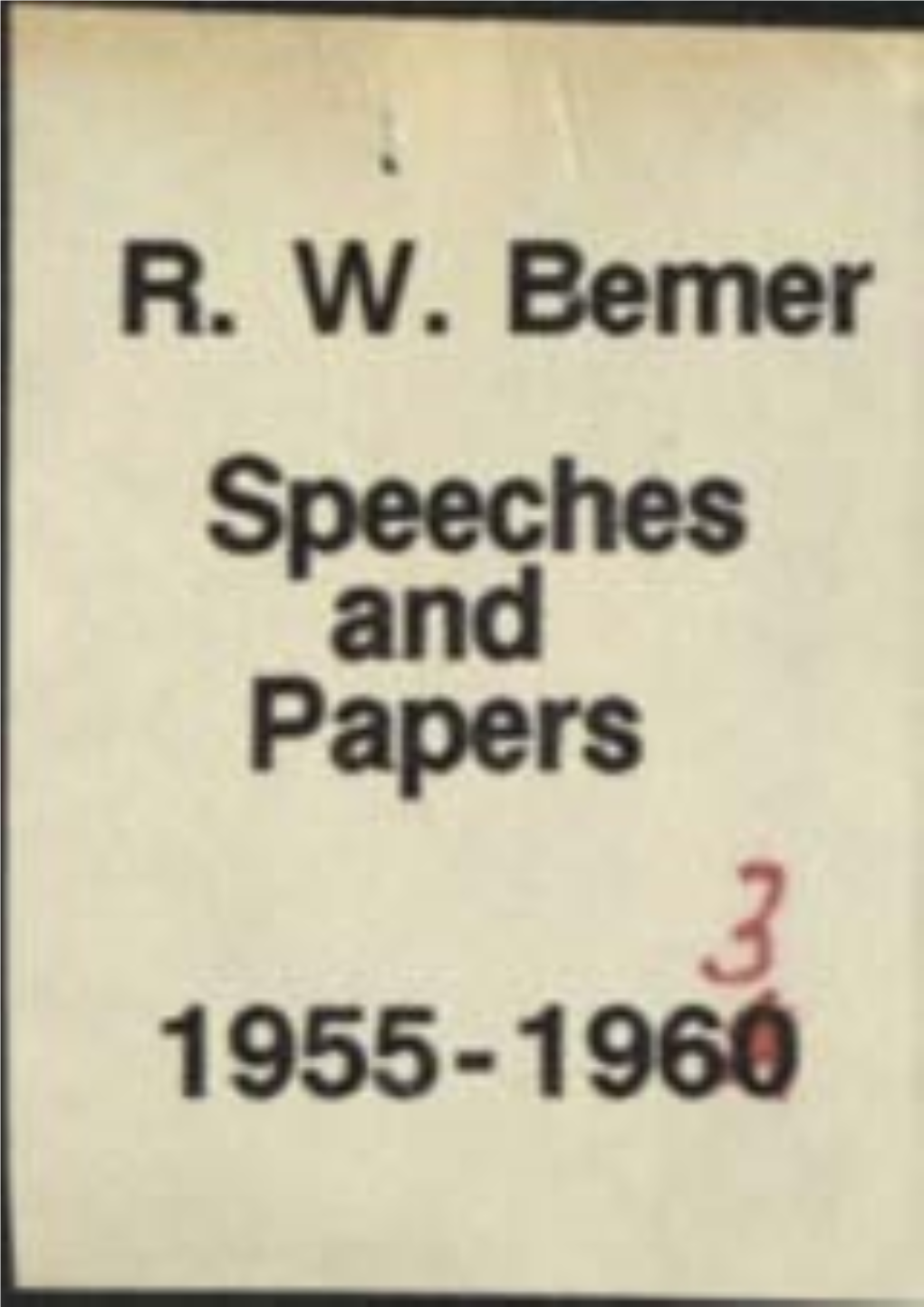 Speeches and Papers 3 1955-196# ASSOCIATION for COMPUTING MACHINERY 211 East I+3Rd Street New York 17, New York