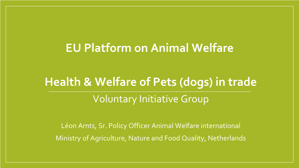 EU Platform on Animal Welfare