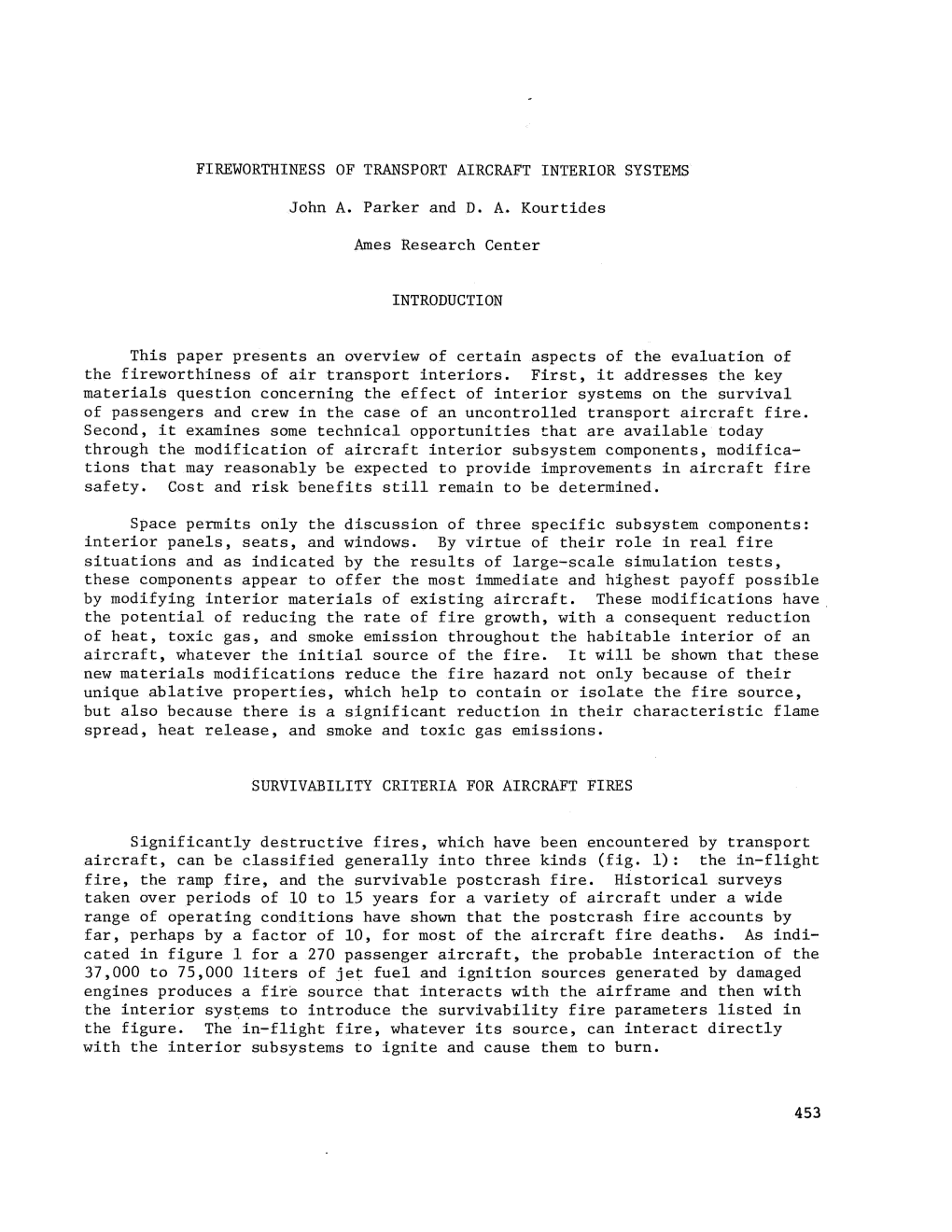 Fireworthiness of Transport Aircraft Interior Systems