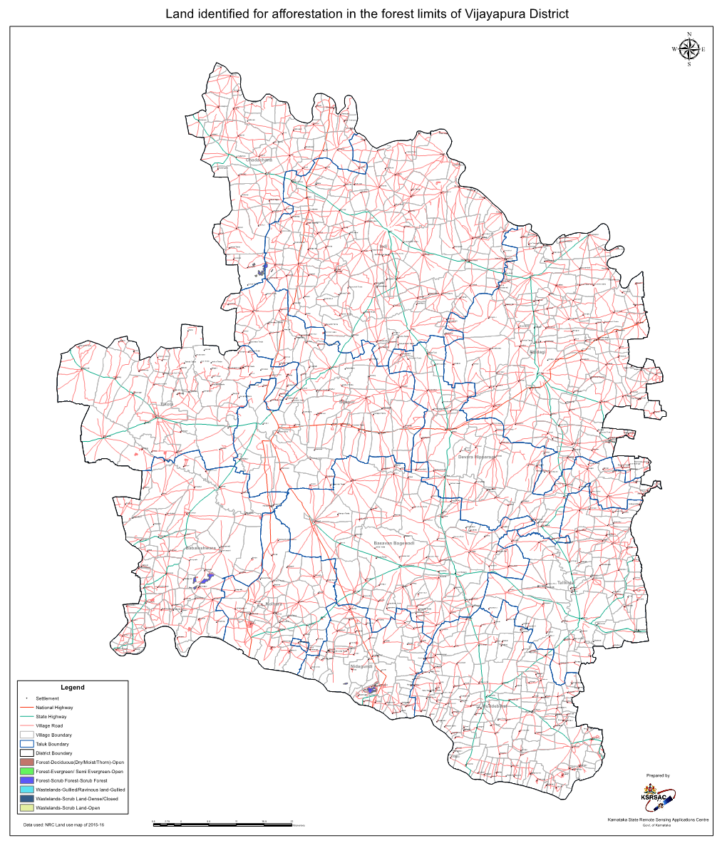 Land Identified for Afforestation in the Forest Limits of Vijayapura District