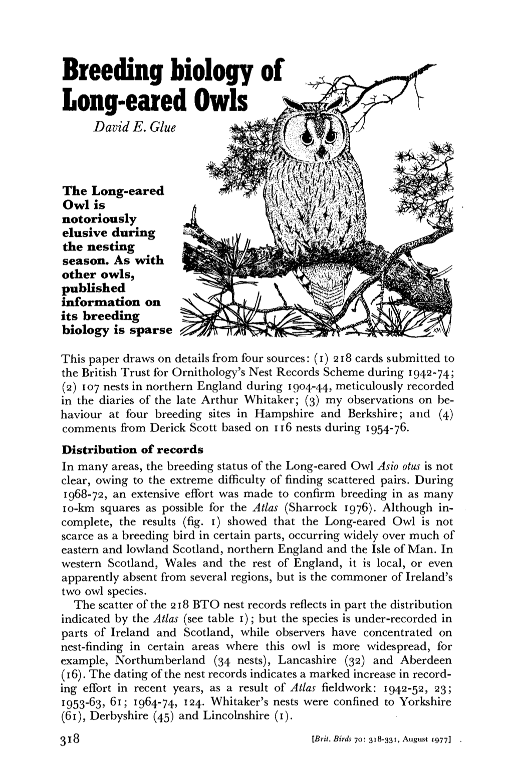 Breeding Biology of Long-Eared Owls I David E