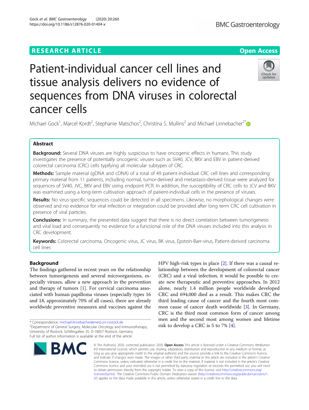 Patient-Individual Cancer Cell Lines and Tissue Analysis Delivers No