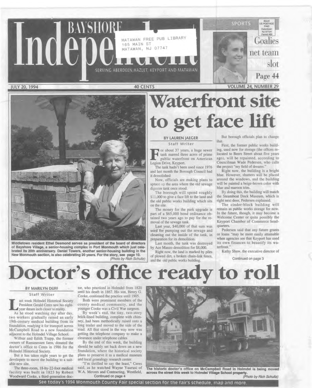 W Aterfront Site to Get Face Lift Doctor's Office Ready to Roll