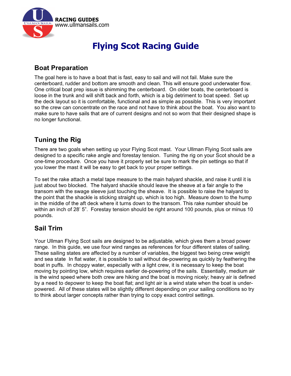 Flying Scot Racing Guide