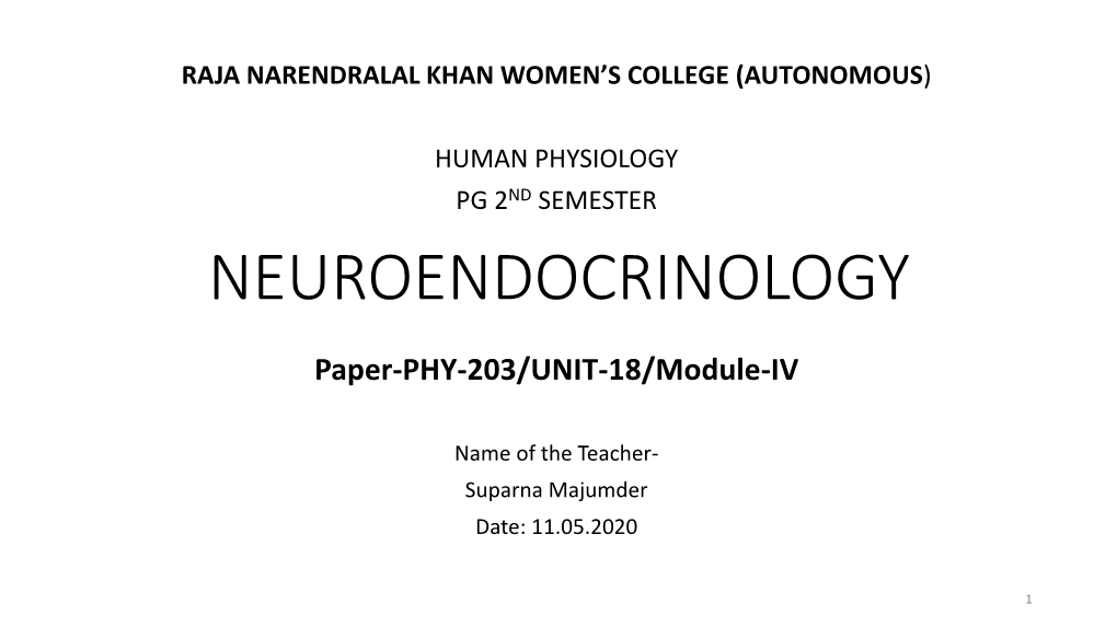 Neuroendocrinology