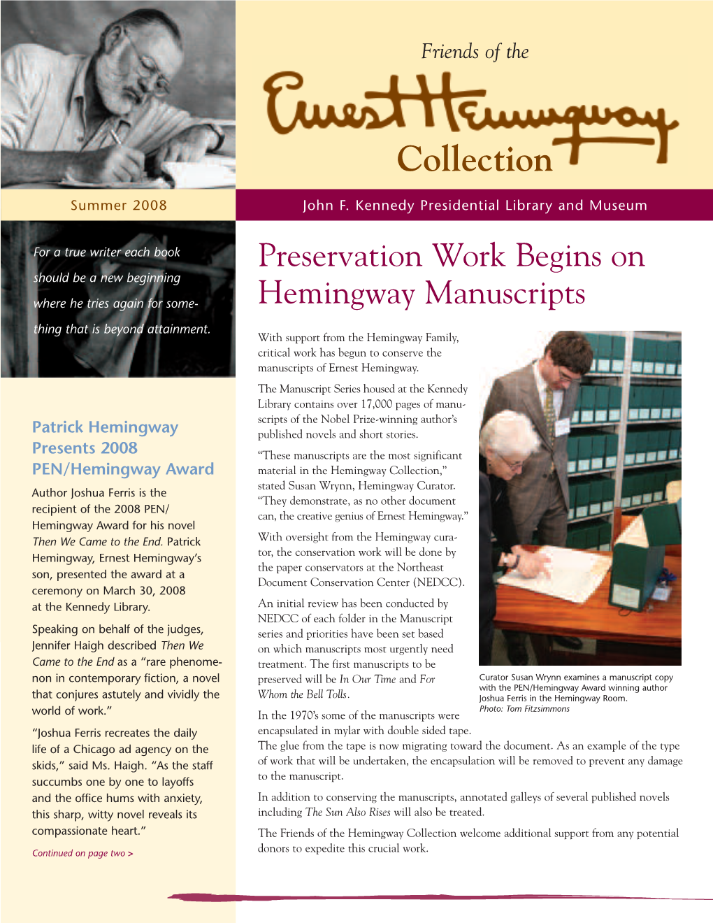 Hemingway Newsletter