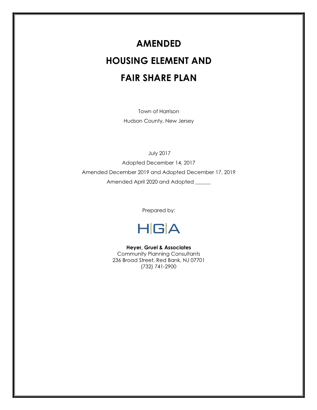 Amended Housing Element and Fair Share Plan