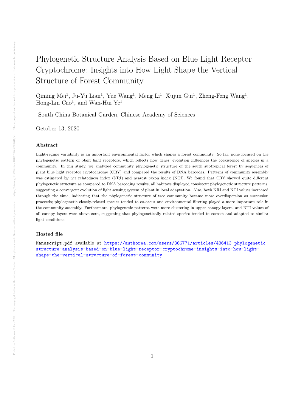 Phylogenetic Structure Analysis Based on Blue Light