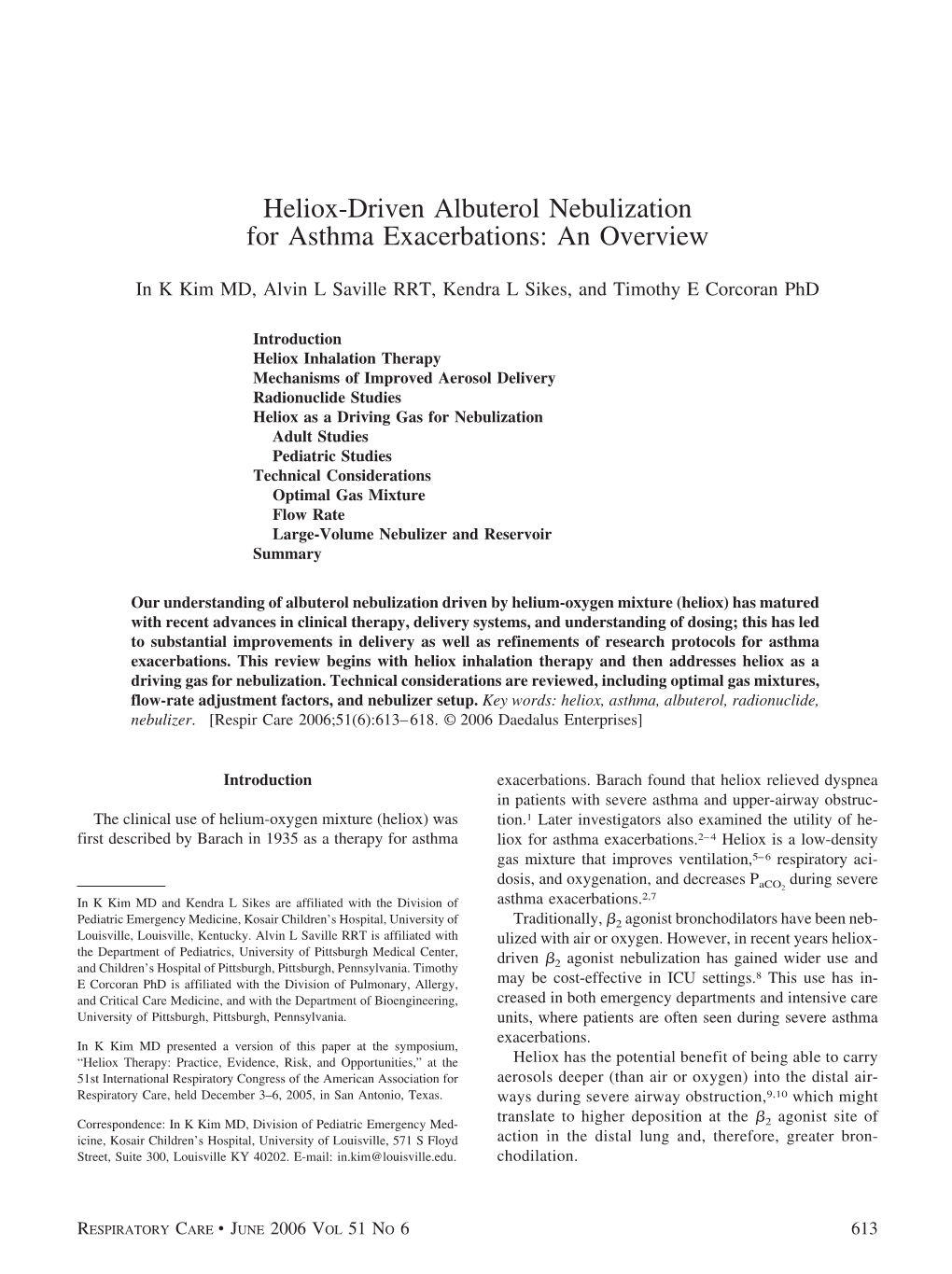 Heliox-Driven Albuterol Nebulization for Asthma Exacerbations: an Overview