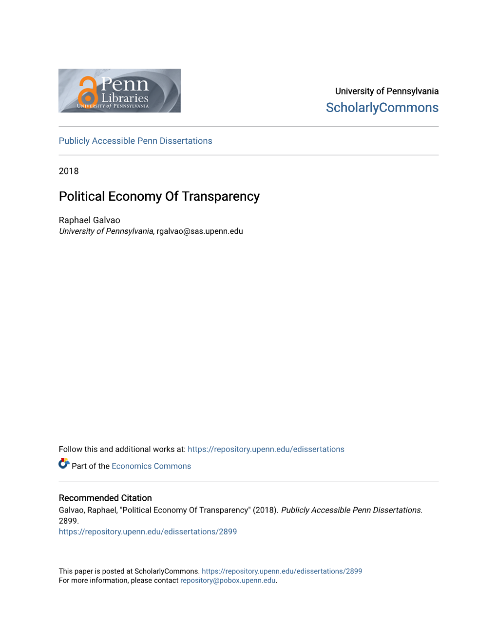 Political Economy of Transparency