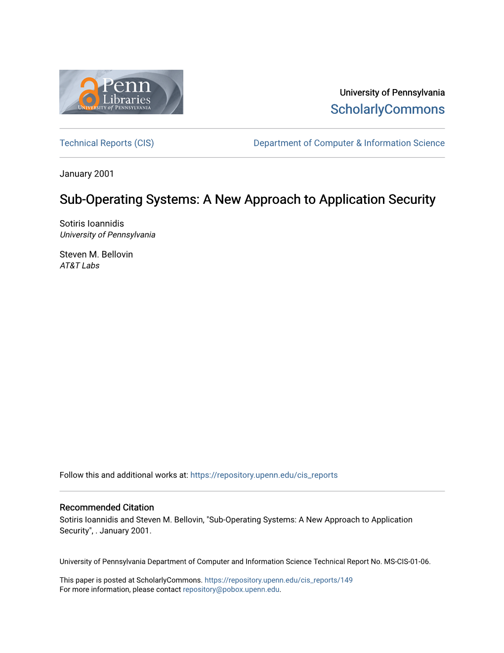 Sub-Operating Systems: a New Approach to Application Security