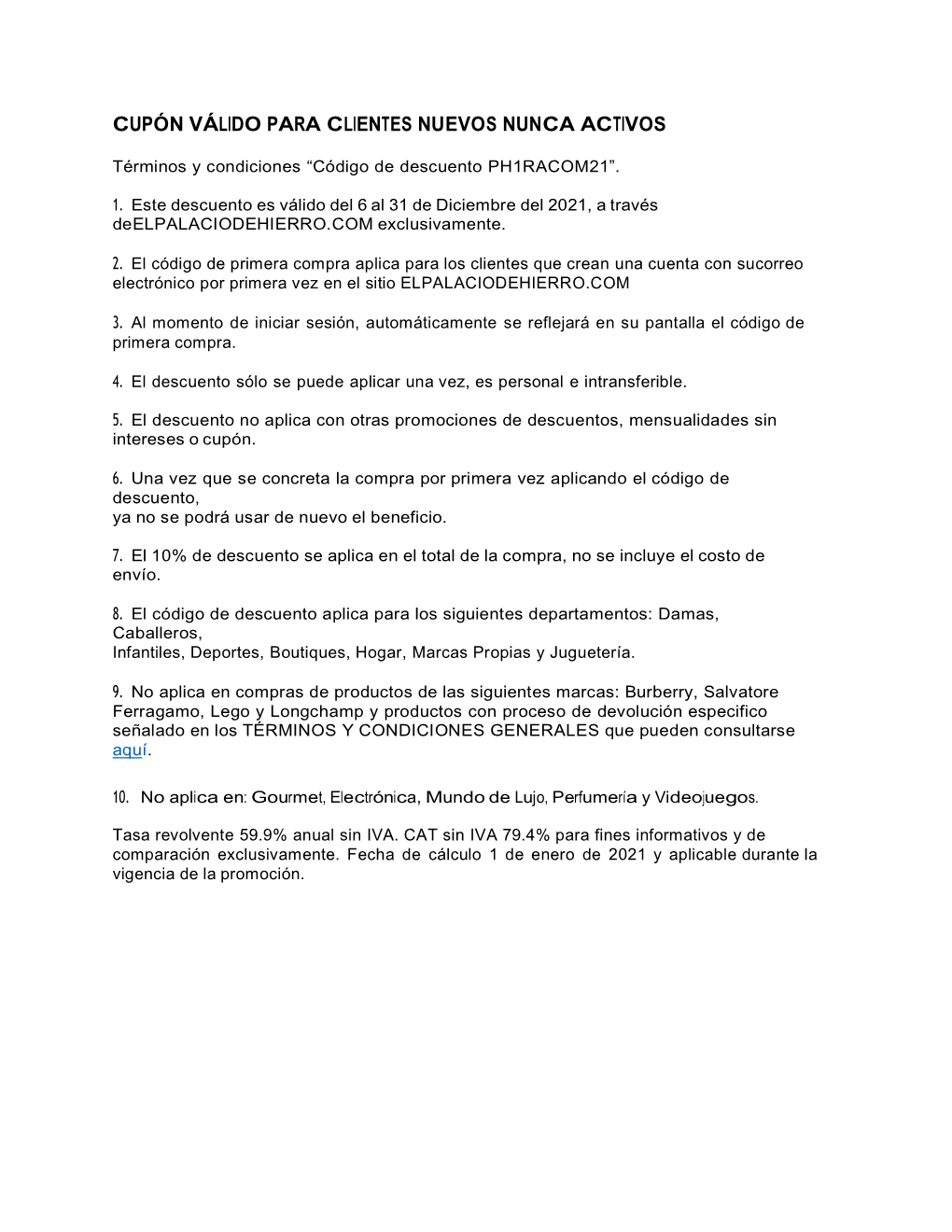 Cupón Válido Para Clientes Nuevos Nunca Activos