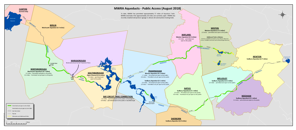 MWRA Aqueducts - Public Access (August 2018) (Tunnel Only)