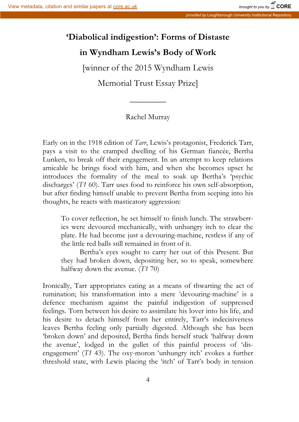 Winner of the 2015 Wyndham Lewis Memorial Trust Essay Prize] ______