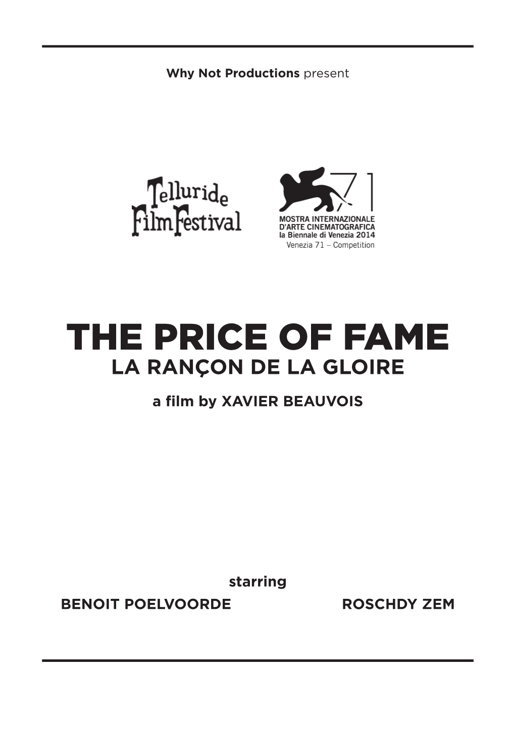 The Price of Fame La Rançon De La Gloire