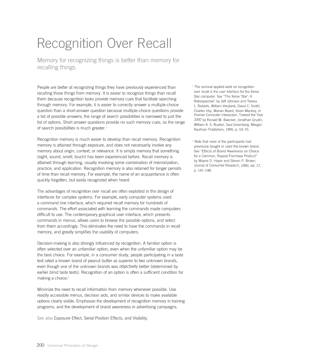 Recognition Over Recall