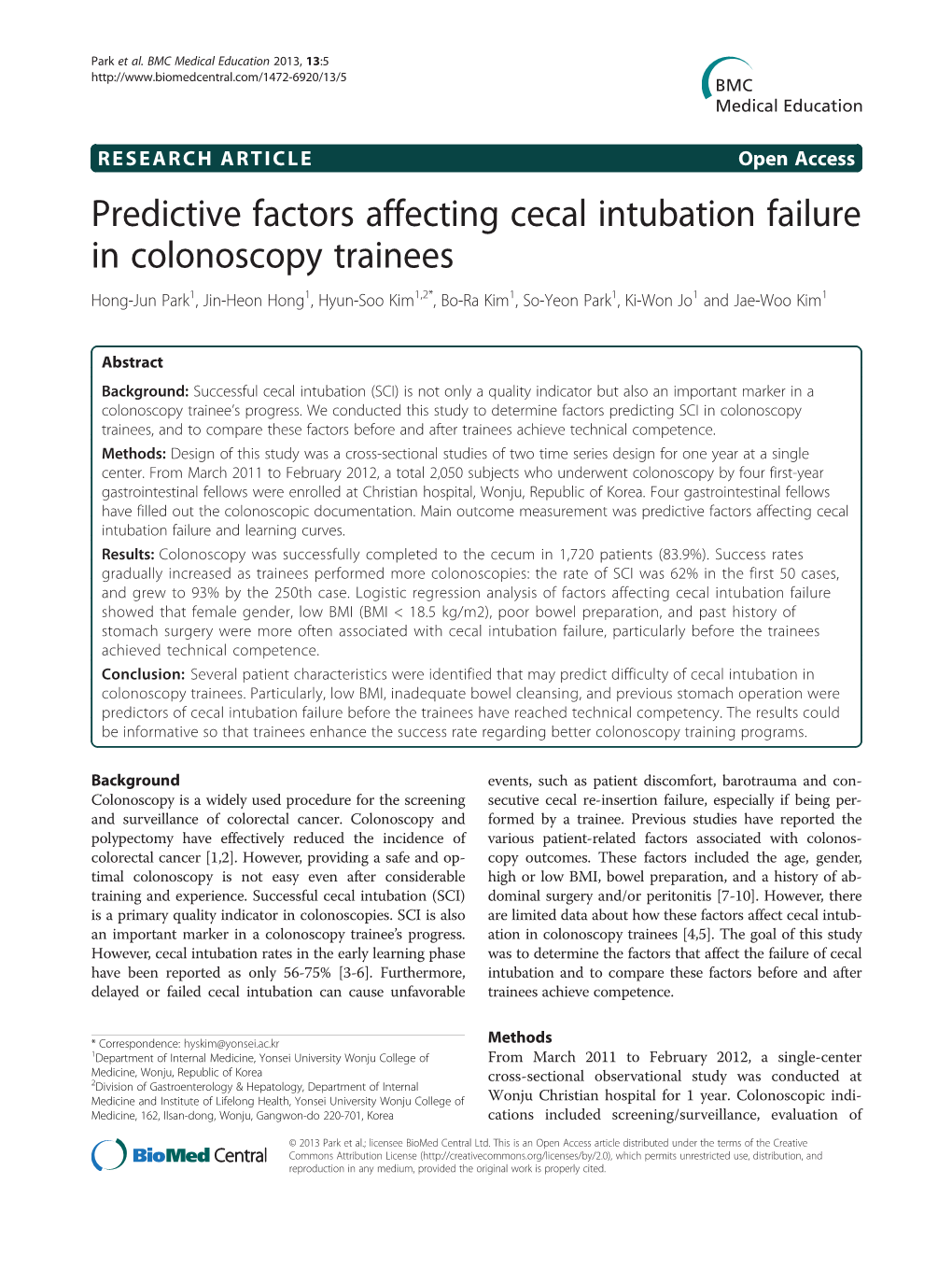 Predictive Factors Affecting Cecal Intubation Failure in Colonoscopy