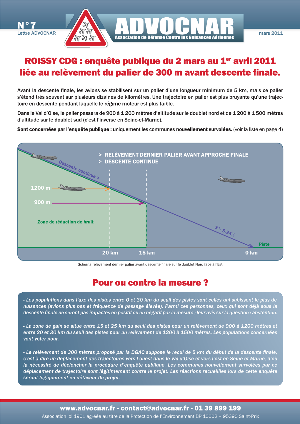 N°7 Lettre ADVOCNAR Mars 2011 Advocnaassociation De Défense Contre Les Nuisances Aérienners