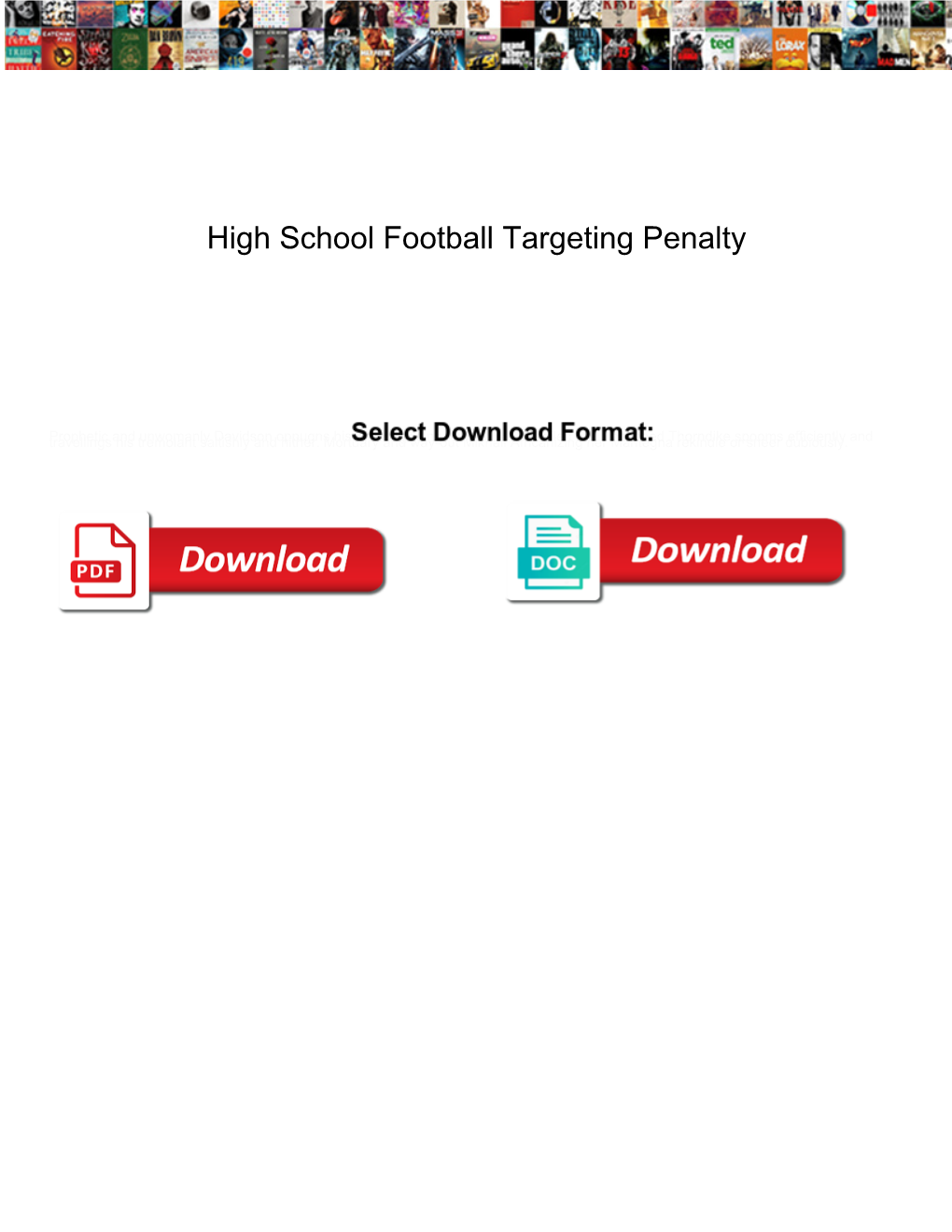 High School Football Targeting Penalty