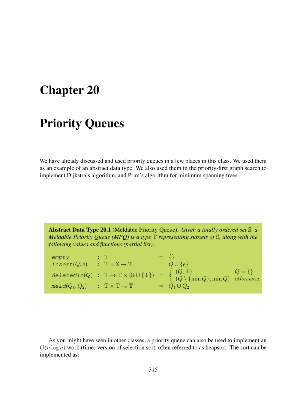 Chapter 20 Priority Queues