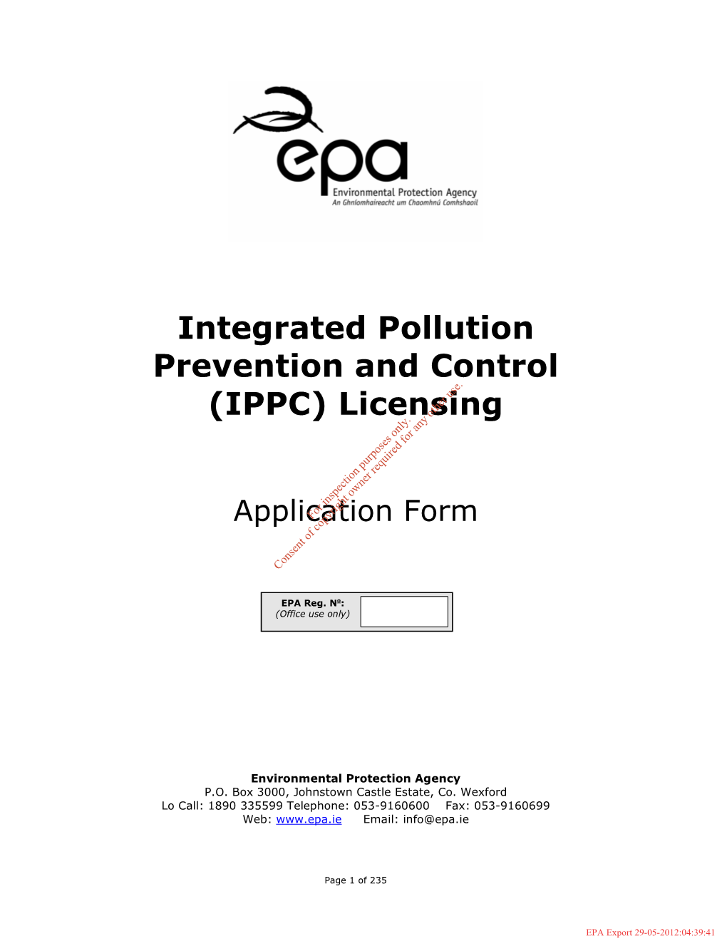 Integrated Pollution Prevention and Control (IPPC) Licensing