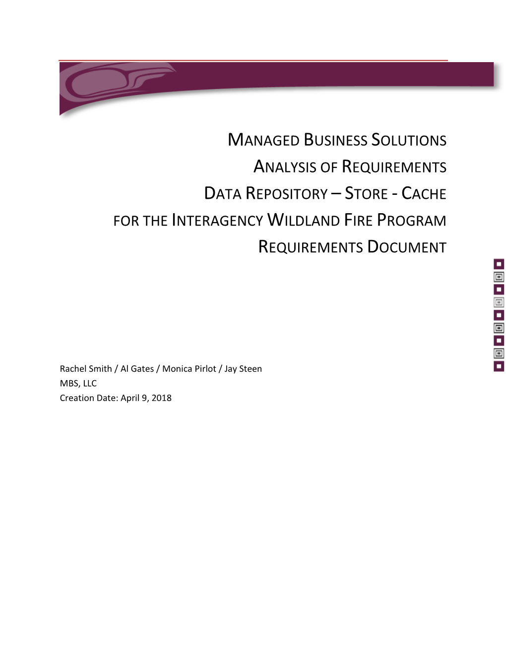 Data Cache Requirements Document