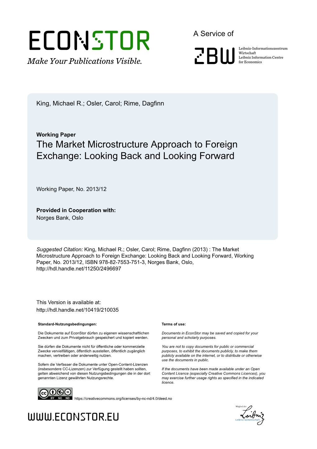 The Market Microstructure Approach to Foreign Exchange: Looking Back and Looking Forward