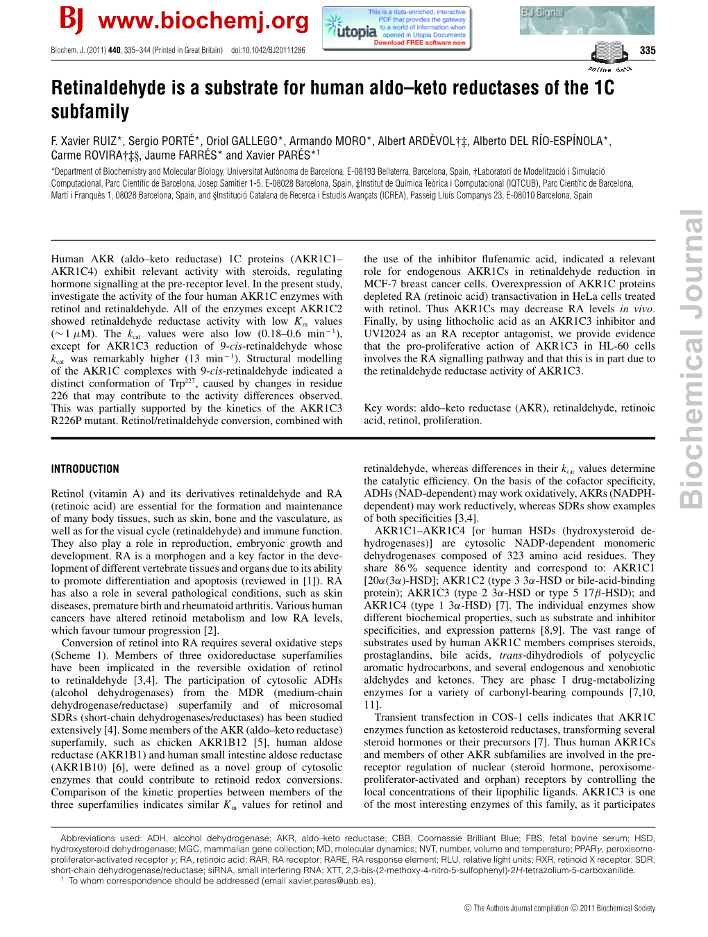 Biochemical Journal of Many Body Tissues, Such As Skin, Bone and the Vasculature, As of Both Speciﬁcities [3,4]