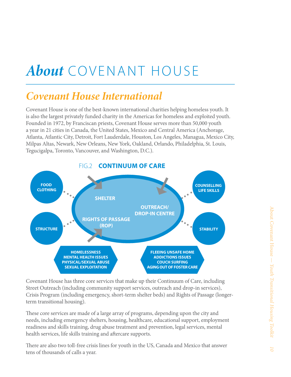 About Covenant House — Youth Transitional Housing Toolkit 10 CONTINUUM of CARE of CONTINUUM FIG.2 COVENANT HOUSE COVENANT