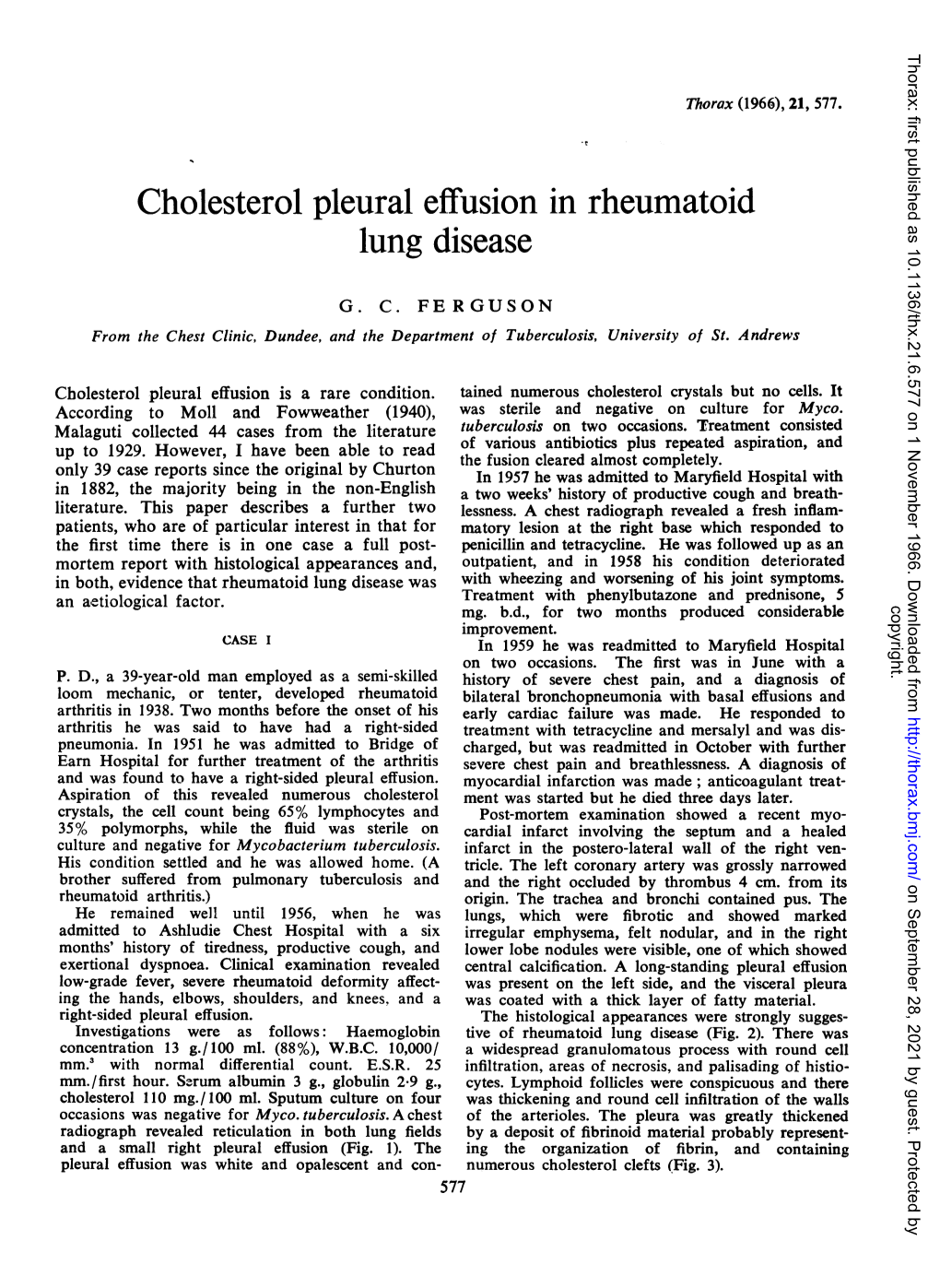 Cholesterol Pleural Effusion in Rheumatoid Lung Disease