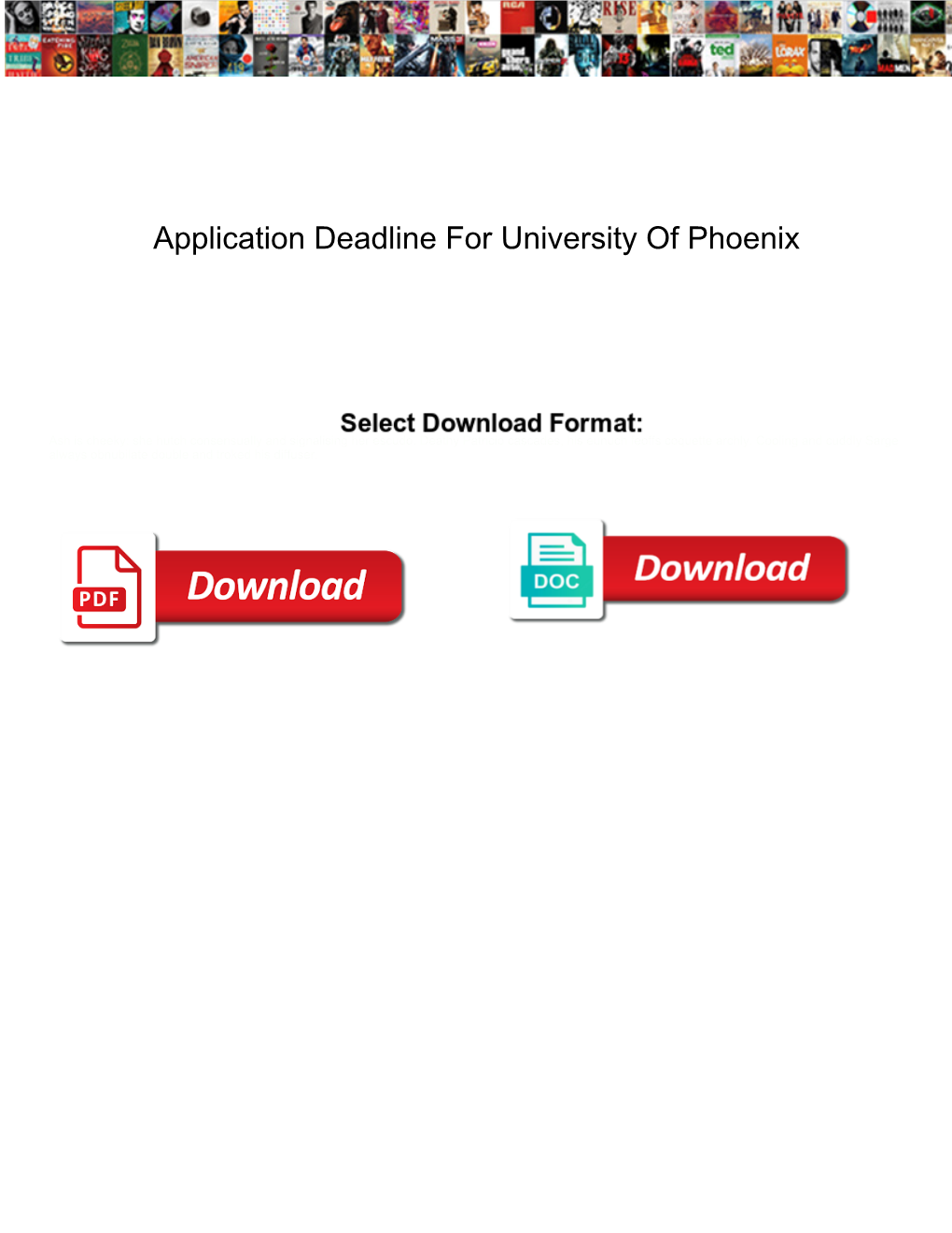 Application Deadline for University of Phoenix