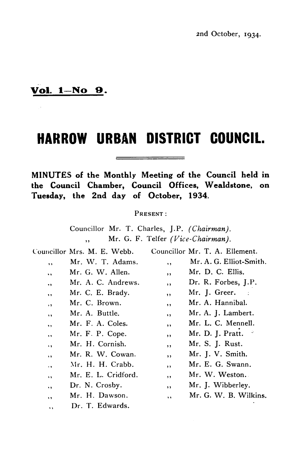 Harrow Urban District Council