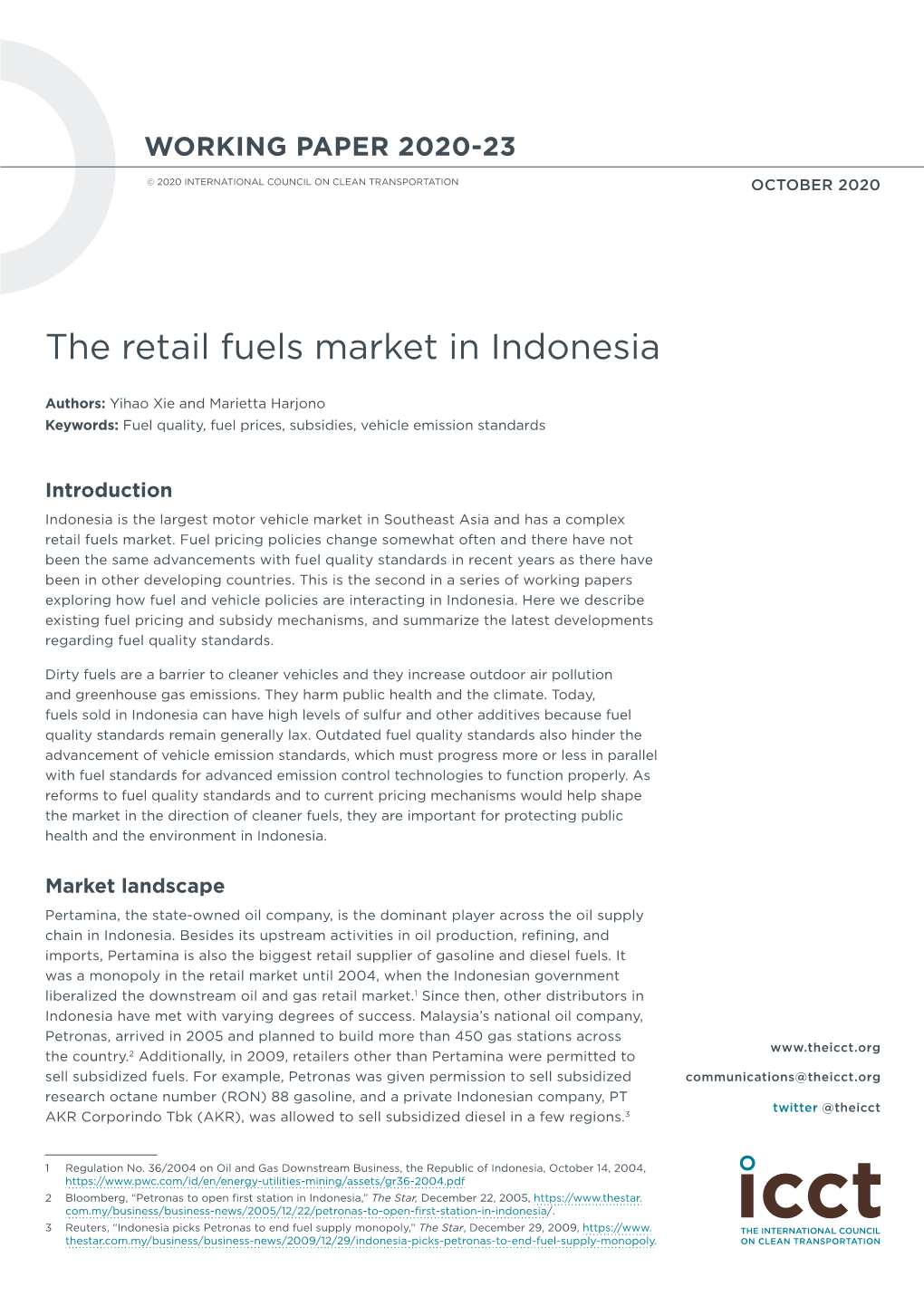 The Retail Fuels Market in Indonesia