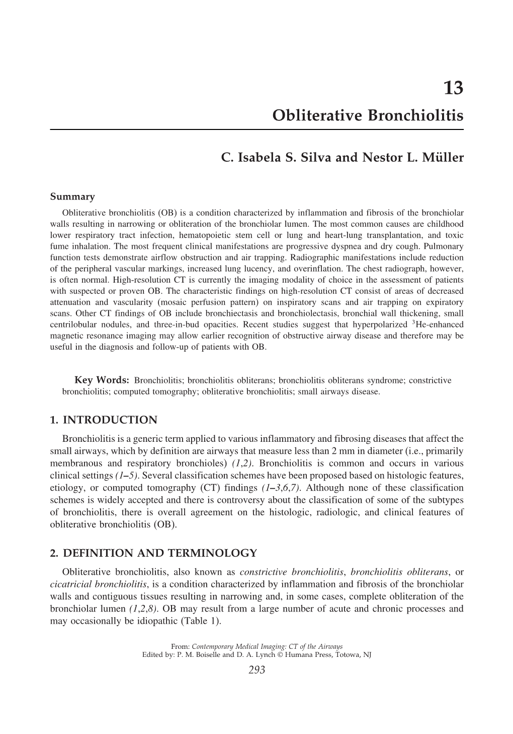 Obliterative Bronchiolitis