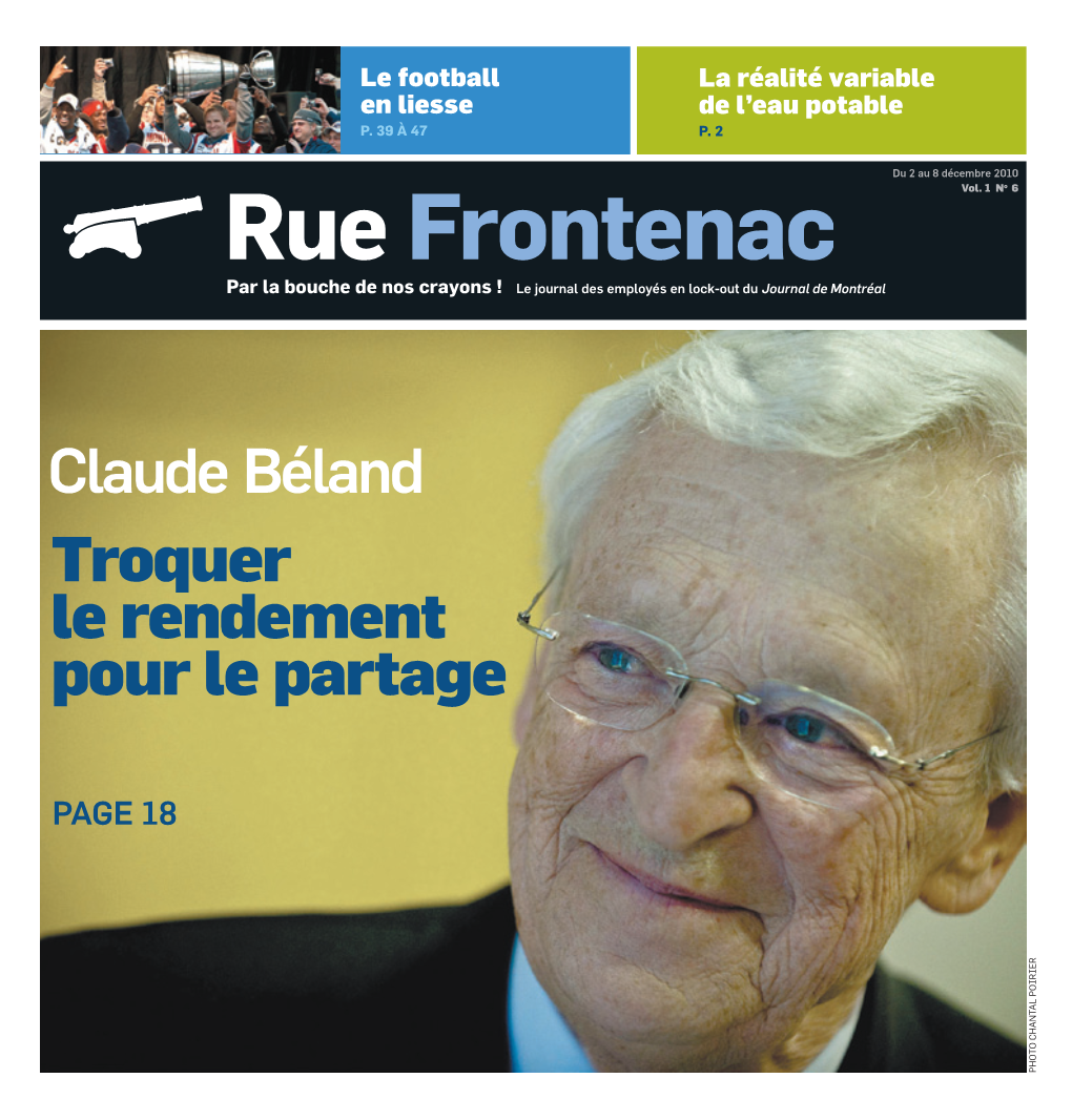 Troquer Le Rendement Pour Le Partage Claude Béland
