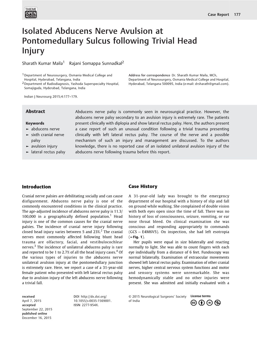 Isolated Abducens Nerve Avulsion at Pontomedullary Sulcus Following Trivial Head Injury