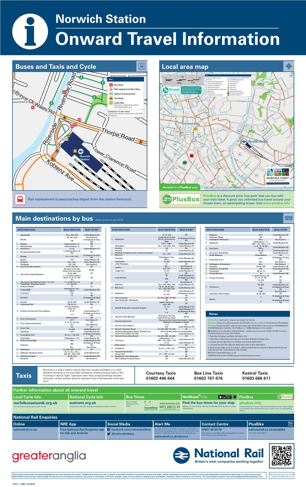 Local Area Map Buses and Taxis and Cycle