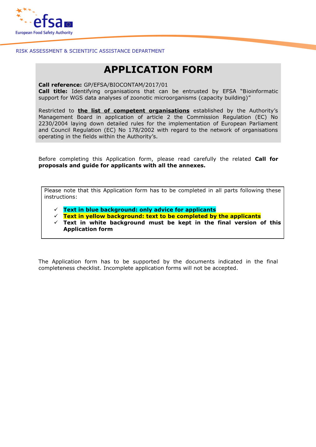 1. Information on the Applicant