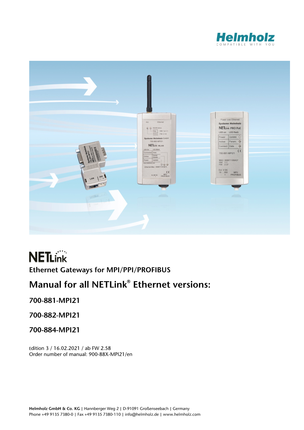 Netlink Ethernet Products, Manual