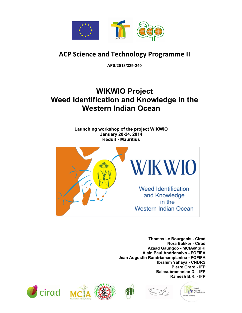 WIKWIO Project Weed Identification and Knowledge in the Western Indian Ocean