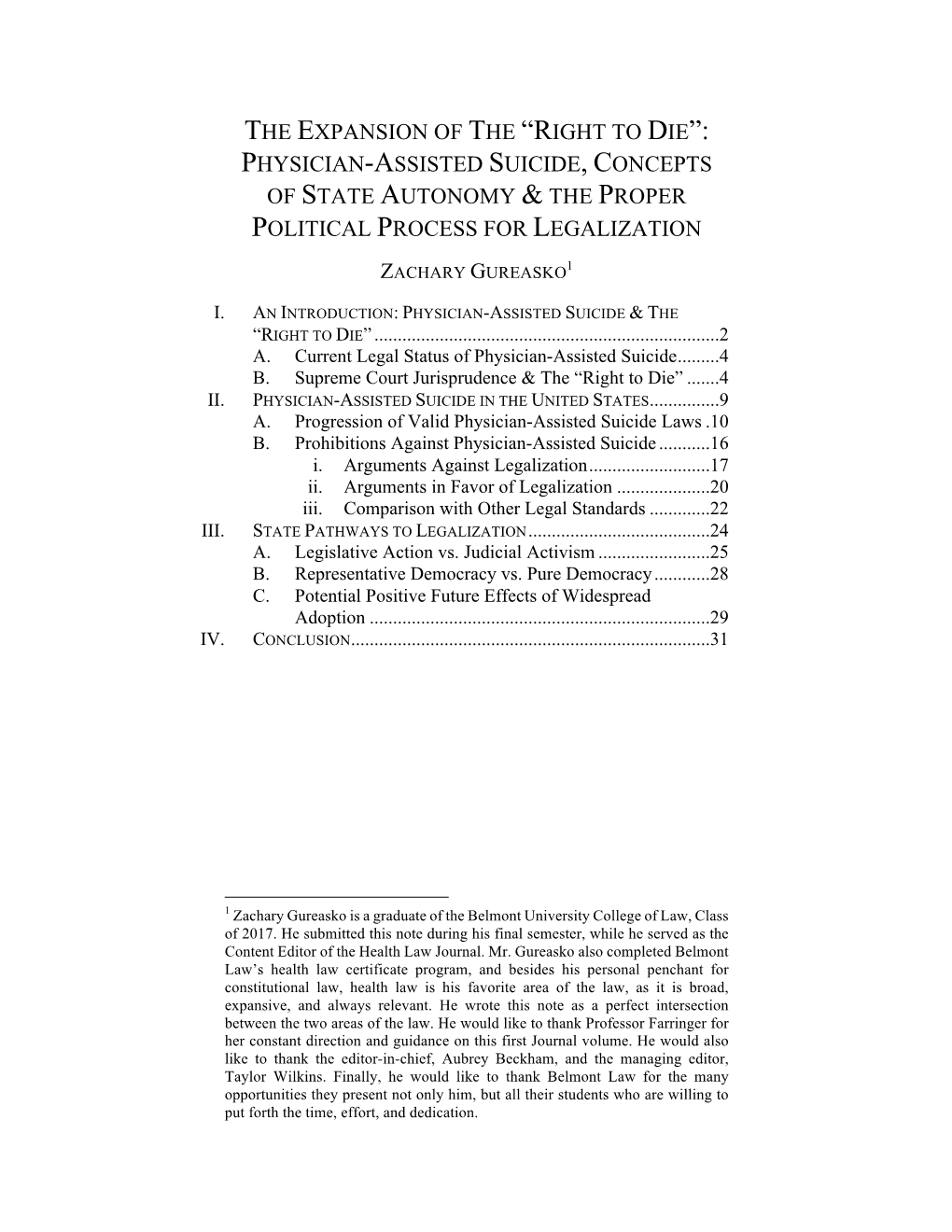 Physician-Assisted Suicide, Concepts of State Autonomy & the Proper Political Process for Legalization