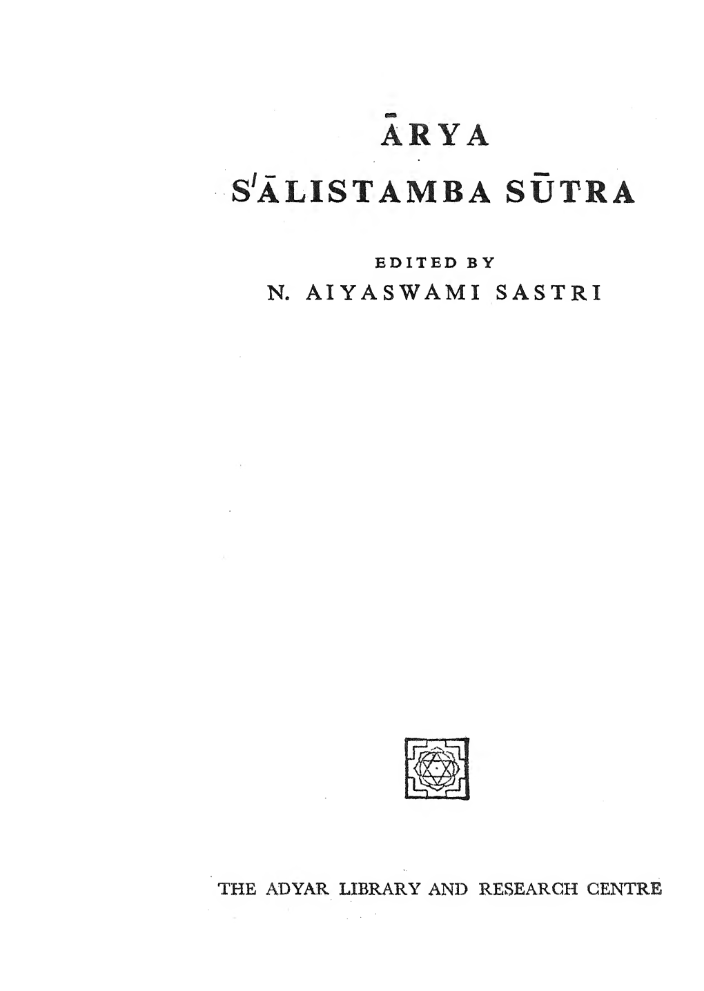 Arya Salistamba Sutra